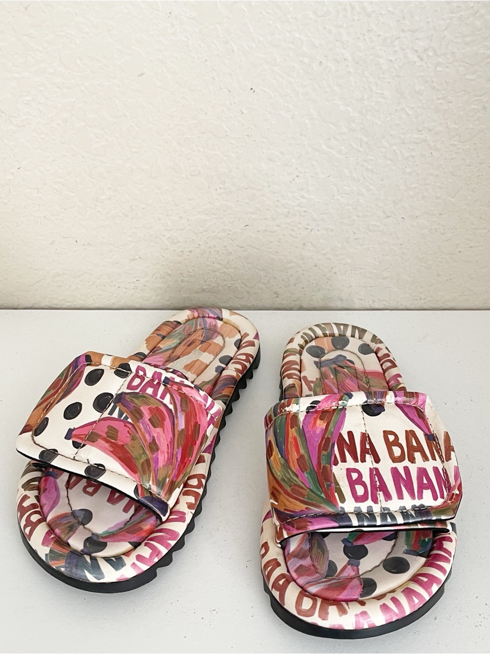 FARM Rio Bananatic Puffy Colorful Floral & Polka Dot Slide Sandals - Picture 5 of 12